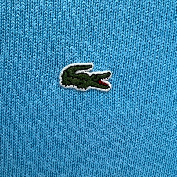 Lacoste Sweater 1/4 Zip Pullover 100% Cotton Blue Men's US Size XL VTG NWT - Picture 4 of 14
